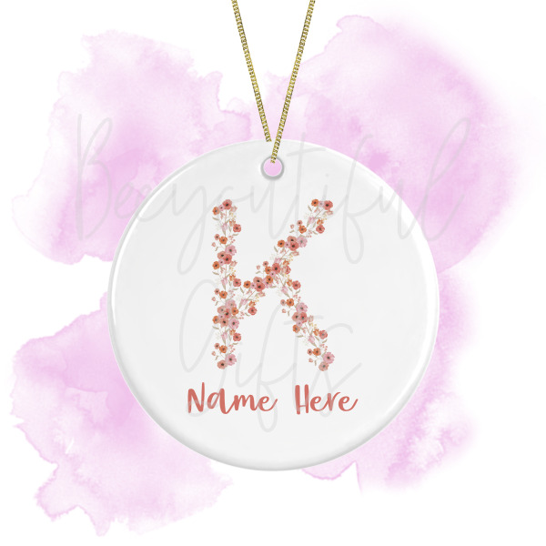 Personalised Spring Love Round Ceramic Decoration