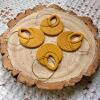 Mustard Ribbed Polymer Clay Hoop Earrings | Lightweight Statement Jewelry - silver