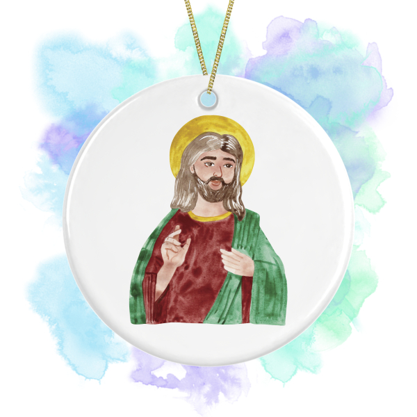 Religious Ceramic Decoration - Watercolour Jesus