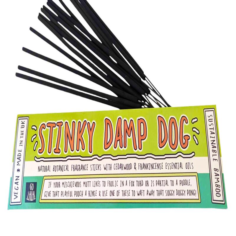 STINKY DAMP DOG Funny Smells Fragrance Sticks | Vegan | Aromatherapy | Funny Gift | Stocking Filler | Secret Santa | Dog Gift