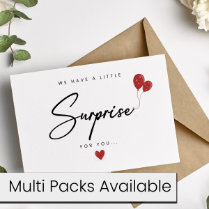 Pregnancy Announcement Card - We Have A Little Surprise For You Balloons