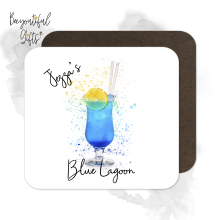 Personalised Blue Lagoon Coaster with Splash Effect