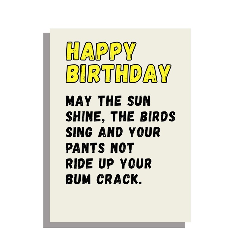 Bum Crack - funny birthday card