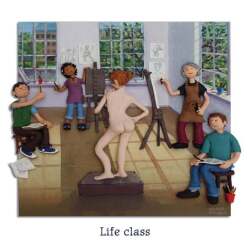Life Class Blank Greeting Card Any Occasion Erica Sturla Art Cards