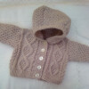 Baby's Hand Knitted 4 Piece Pram Suit - Age 0 - 3 mths - Chest 16 ins -  £27.50