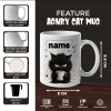 Personalised Black Cat White Ceramic Coffee Mug – Custom Name