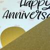 Personalised scratch off and reveal heart card: Happy Anniversary - with any message and choice of heart colour - Gold