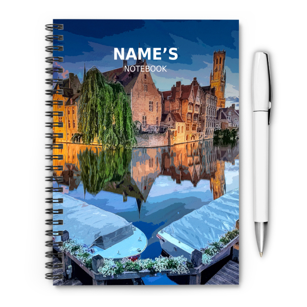 Personalised A5 Artwork Notebook - Bruges - Belgium