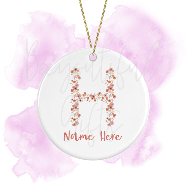 Personalised Spring Love Round Ceramic Decoration