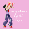 Holy Mackerel Sul y Mamau Cyntaf Hapus, Welsh first Mothers Day card by Erica Sturla, for a new mum on Mothering Sunday, 15cm square and blank inside