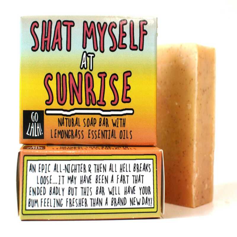 Shat Myself at Sunrise Lemongrass soap
