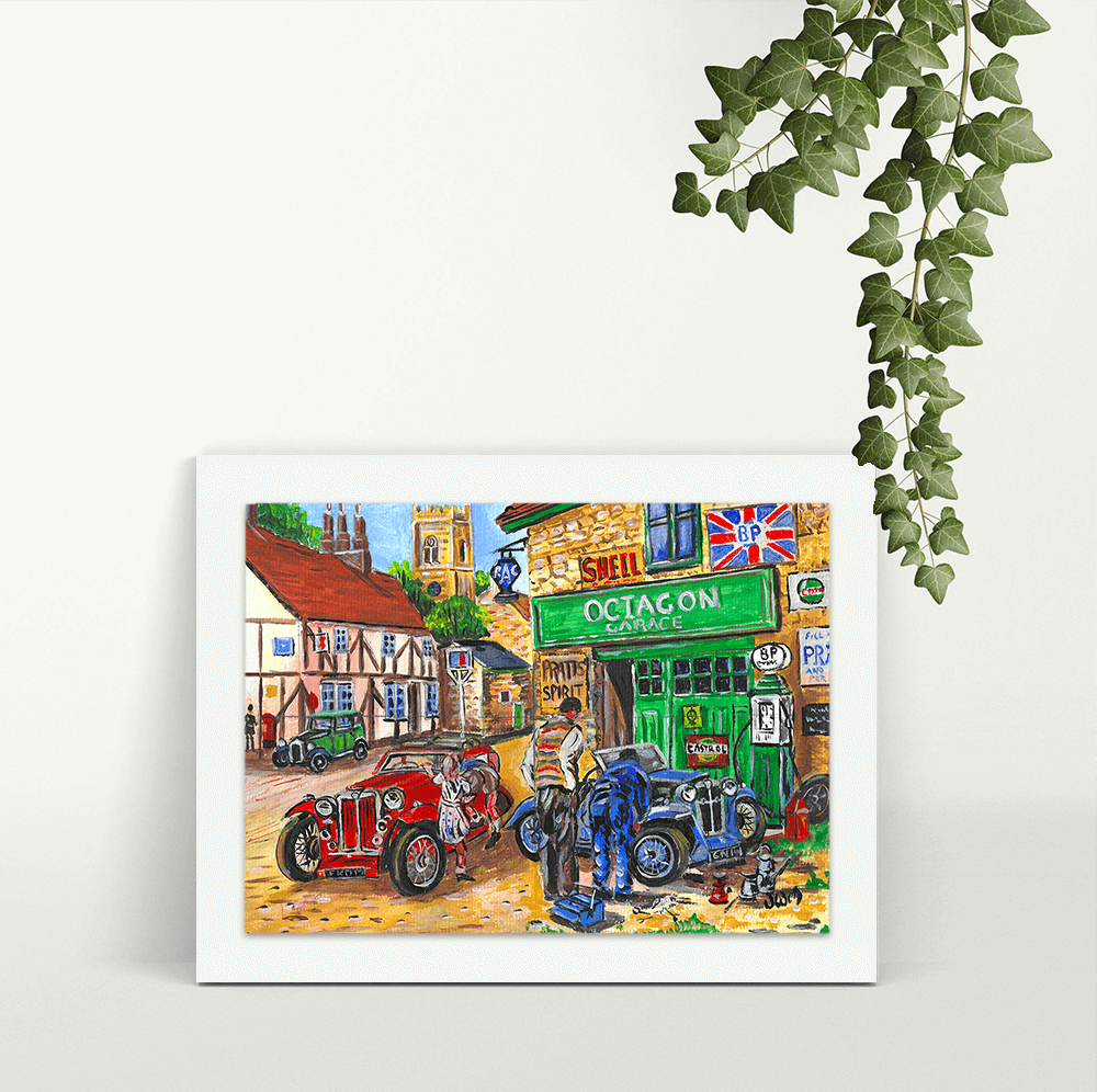 Octagon Garage - A4 Print - Mounted