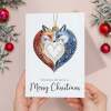 Christmas Card For Wife Foxes Bauble Love Heart Illustration Romantic Christmas Card For Wife - Portrait (5x7) / Blank Inside