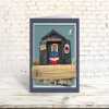 Boat repairs - seaside themed garage blank card - designed by Seth Draper - 15cm square and blank inside, made in the UK