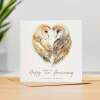 10th Anniversary Card Tin Anniversary 10 Year Anniversary Card For Husband Owl Anniversary Card For Wife Ten Year Anniversary Card - Square (5.5x5.5) / Blank Inside