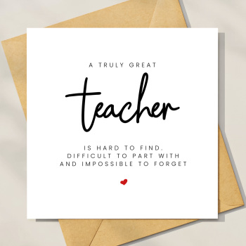A truly great teacher is hard to find, Personalised Teacher Card