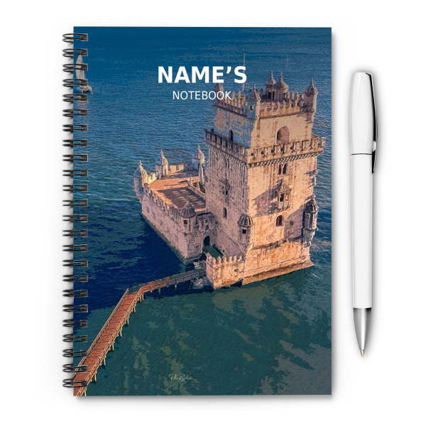 Personalised A5 Artwork Notebook - Belem Tower - Portugal