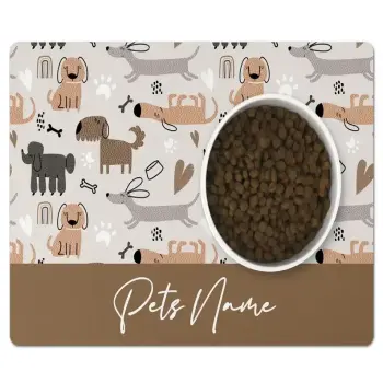 Dog Bowl Mat Personalised dog food mat