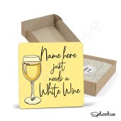 Personalised White Wine Coaster, Personalised Coaster White Wine Coaster, Best Friend Gift, Gift For Wine Lover, Wine Gift, Custom Gift.