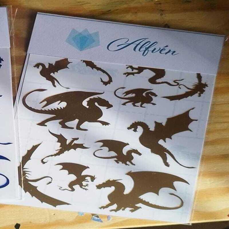 Dragon Sticker Sheet - Matte Black