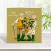 50th anniversary card (golden anniversary card) - designed by Erica Sturla - 15cm square and blank inside, made in the UK