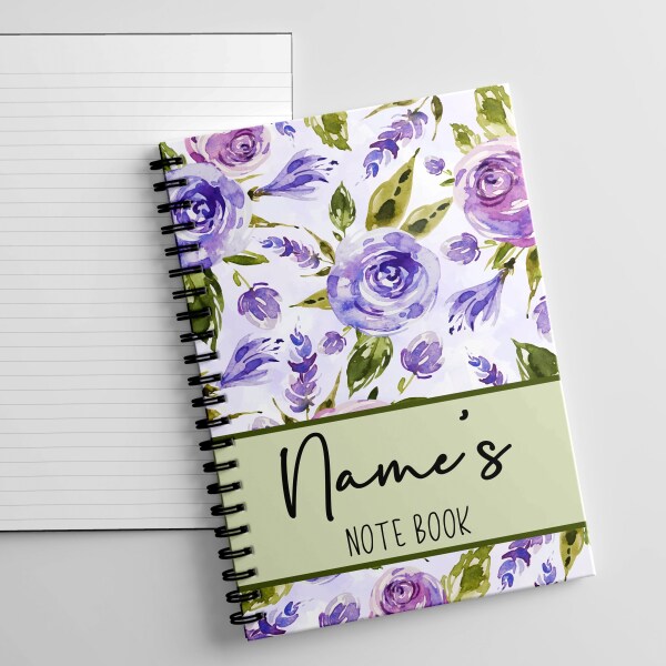 Personalised A5 Notebook - Purple Floral