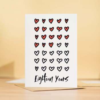 18th Wedding Anniversary Card For Wife Anniversary Card for Husband or Boyfriend Anniversary Card Girlfriend Anniversary Eighteen Year