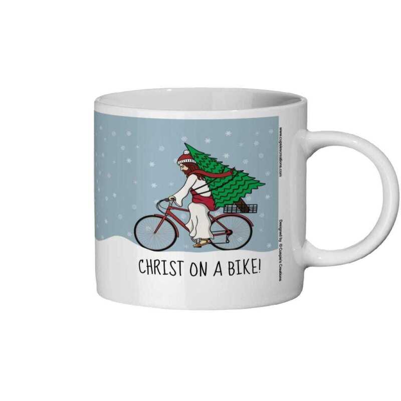 Funny Christmas Mug: Christ on a Bike, Rude Xmas Gift