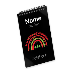 Personalised Pocket Notepad Jotter - Christmas Lights Rainbow