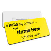 Hello My Name is Badge Yellow Personalised Premium Durable Name Badge  #hello mynameis Name Badge, Nurse Bages, Name Badges