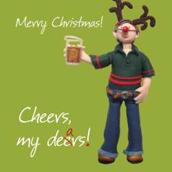 Cheers My Dears Christmas Greeting Card One Lump or Two Cards