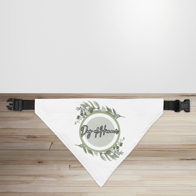 'Dog of Honour' Wedding Party Dog/Puppy Bandana - Small - 12x17cm (Strap: 25cm - 40cm)