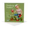 Gardening goddess birthday card for her - designed by Erica Sturla - 15cm square and blank inside, made in the UK