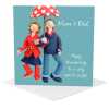 Mum & Dad happy anniversary card - designed by Erica Sturla - 15cm square and blank inside, made in the UK