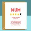 Funny Mother's Day Card - 4 Stars - Mothers day UK - For mum - Cute card - Personalised - Large - Matte - Personalised inside