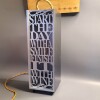 Wooden Wine box with Quote Lamp - Wine Quote "Start the day with a Smile, Finish it with Wine"