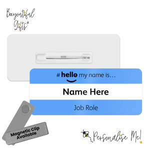 Name Badge - Coloured Duo Band Hello My Name is... - Light Blue