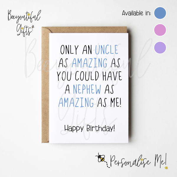 Personalised Birthday Card - As Amazing As You - Blue - Small (Approx. A6)