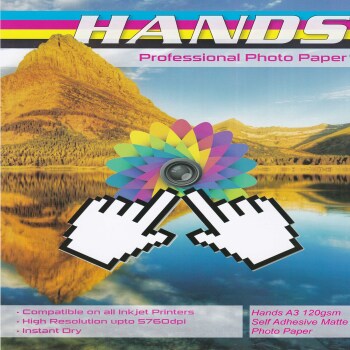 Hands Professional A3 120gsm Self Adhesive Matte Photo Paper (Matt)