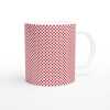 Multi Red Dot Pattern Mug - Ceramic White