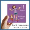 Welsh 11th Birthday Card for Girl - Penblwydd Hapus - Skateboard Cat Art Card by Erica Sturla - Welsh Language Card UK