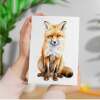 Fox Notelet Card For Anyone Any Occasion Card For Her or For Him 5x7, A6 Card For Birthday or Easter Card Thank You Card Wildlife - Large (5x7) / Blank Message