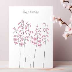 Lily birthday card -  designed by Eloise Hall for Holy Mackerel - 15.7 x 11cm and blank inside, made in the UK