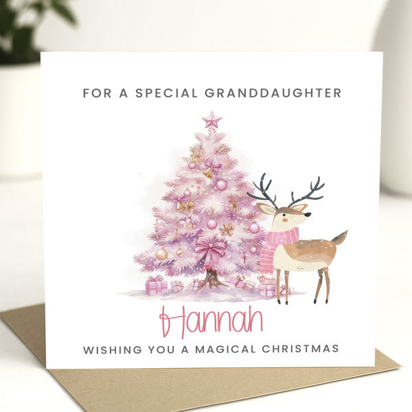 Granddaughter Christmas Card Personalised Christmas Card for Grandchild - Standard Smooth Card