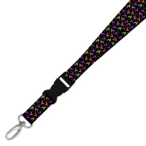 Double Breakaway Lanyard - Colourful Witch Hats