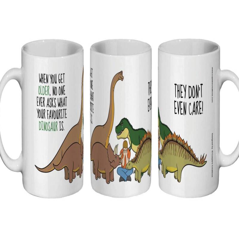 Funny Dinosaur Mug: Favorite Dinosaur Joke, Humorous Saying