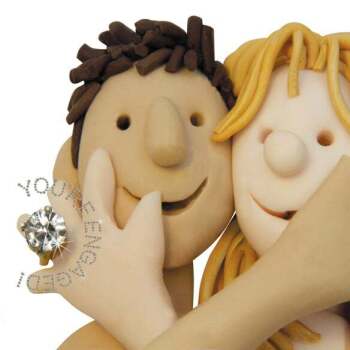 You're Engaged Greetings Card by Erica Sturla. 150mm Square Engagement Card