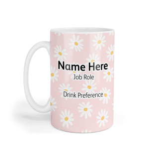 Personalised Ceramic Mug - Pink Daisy