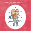 Holy Mackerel Viola anniversary, a music themed Rosie Brooks LGBTQ anniversary greetings card, 150mm square, printed in the UK on board from sustainable sources