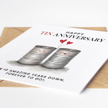 10 Year Anniversary Card - Happy Tin Anniversary - Standard Smooth Card